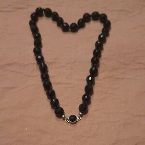 Elegant Black Beaded Necklace